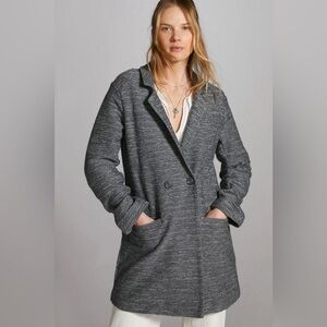 SANCTUARY Carleton Knit Longline Blazer Sz Lg Petite  Heather Gray